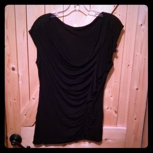 Black ruffled blouse